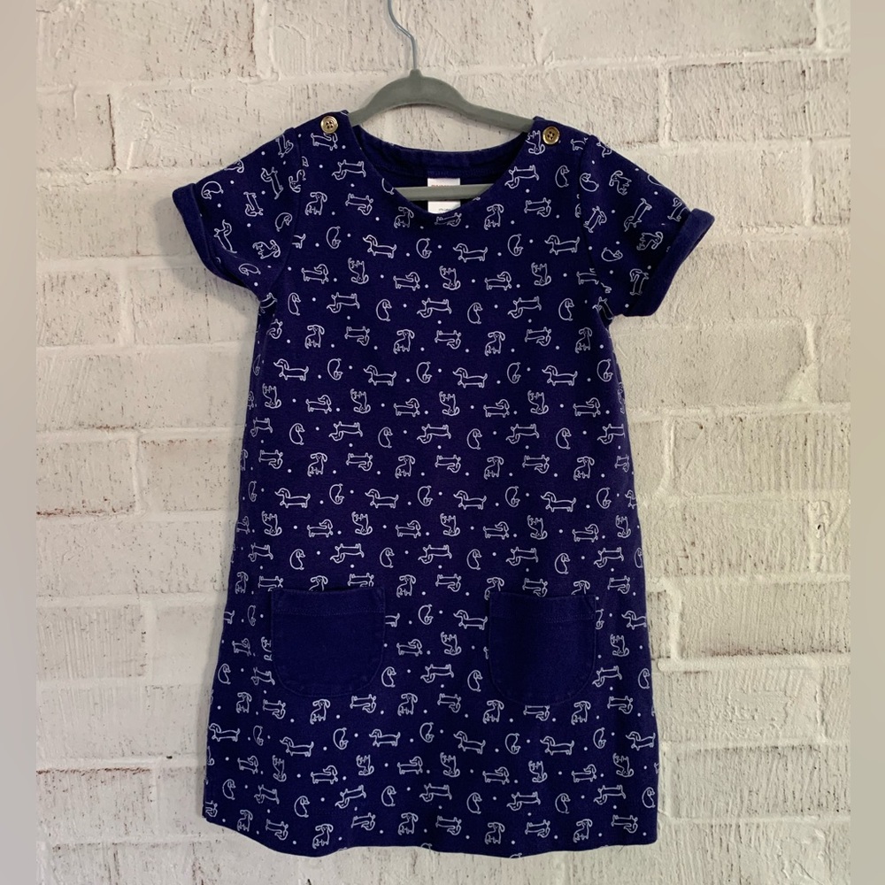Gymboree Navy Wiener Dog Dress Size 5t